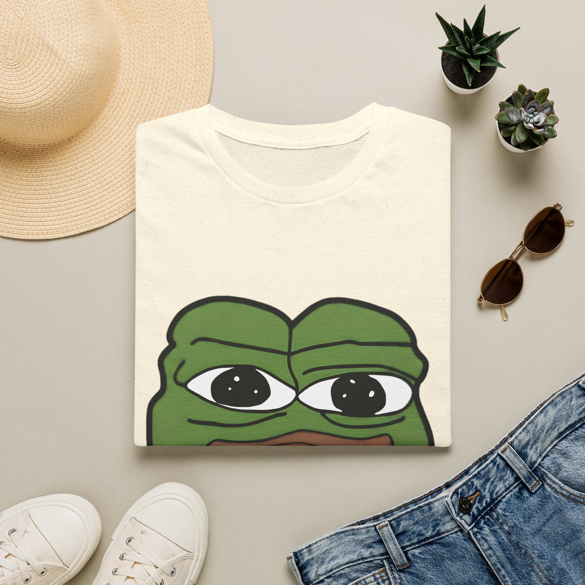 pepe Stare Frog Graphic Tee — Meme Pepe Face T-Shirt