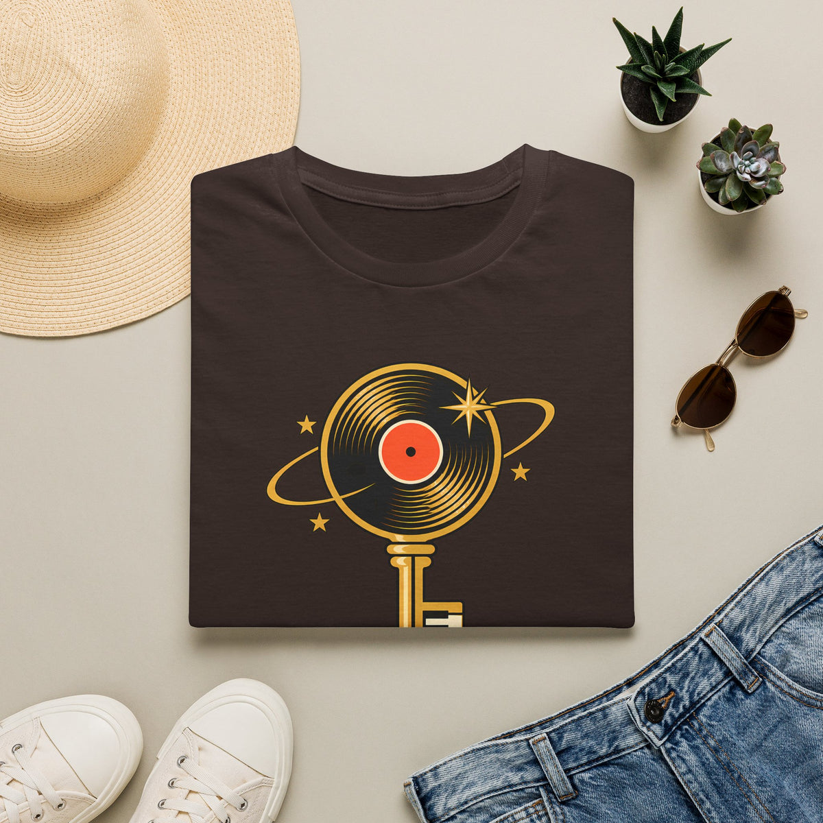 Stevie Wonder 'The Key' Record Key T-Shirt - Retro Music Tribute Tee