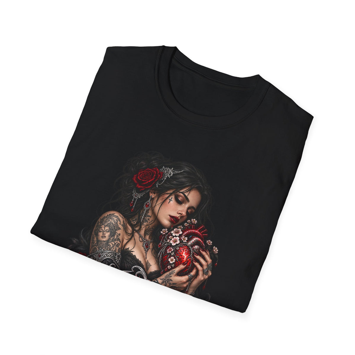 Ink Is My Peace Gothic Tattooed Woman T-Shirt Design