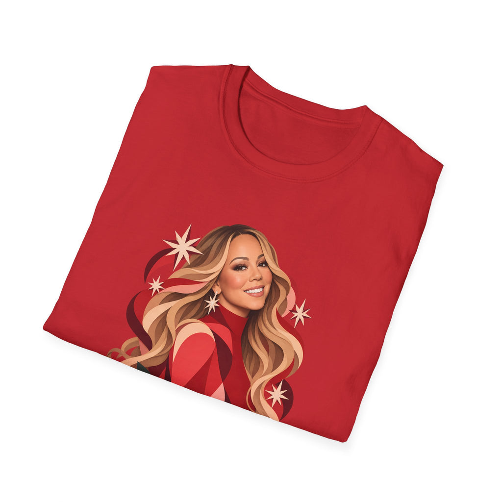 Mariah Carey | Holiday Diva Graphic Tee | Retro Red Star Portrait