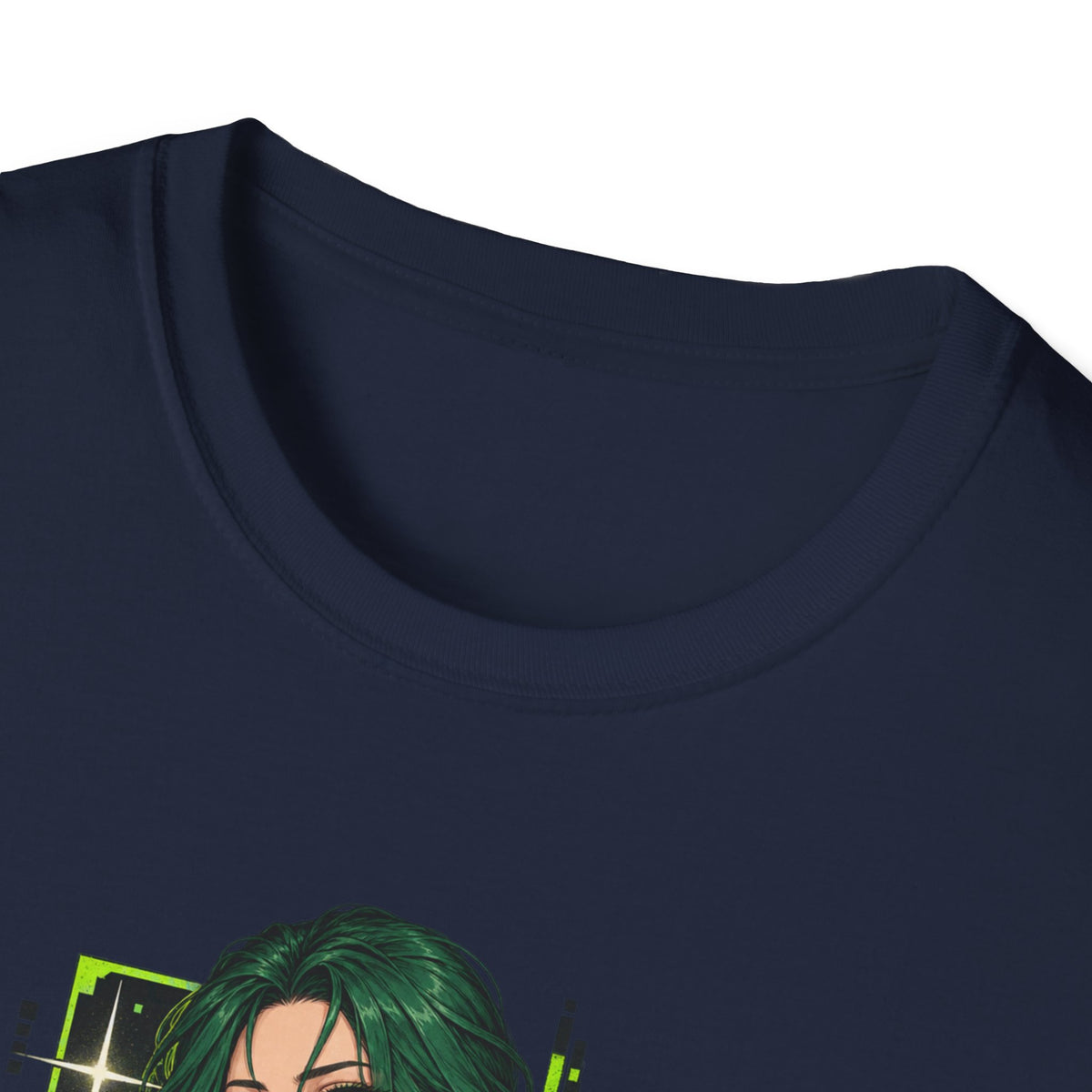Jade | Anime Green-Haired Sexy Pin Up Girl Warrior Graphic Shirt