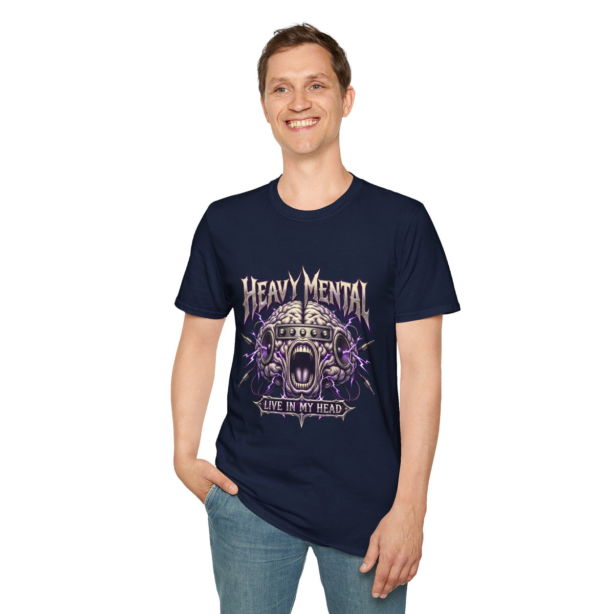 Heavy Mental T-Shirt | Live In My Head' Metal Graphic Tee