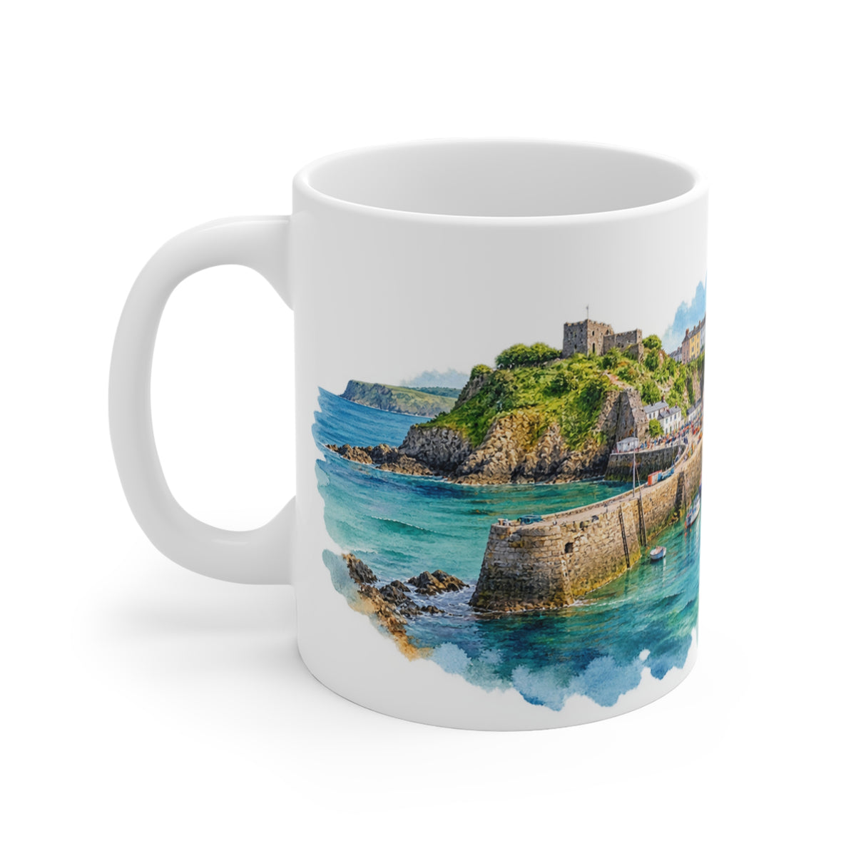 Tenby Harbour Mug | Pembrokeshire Watercolour | Welsh Seaside Gift