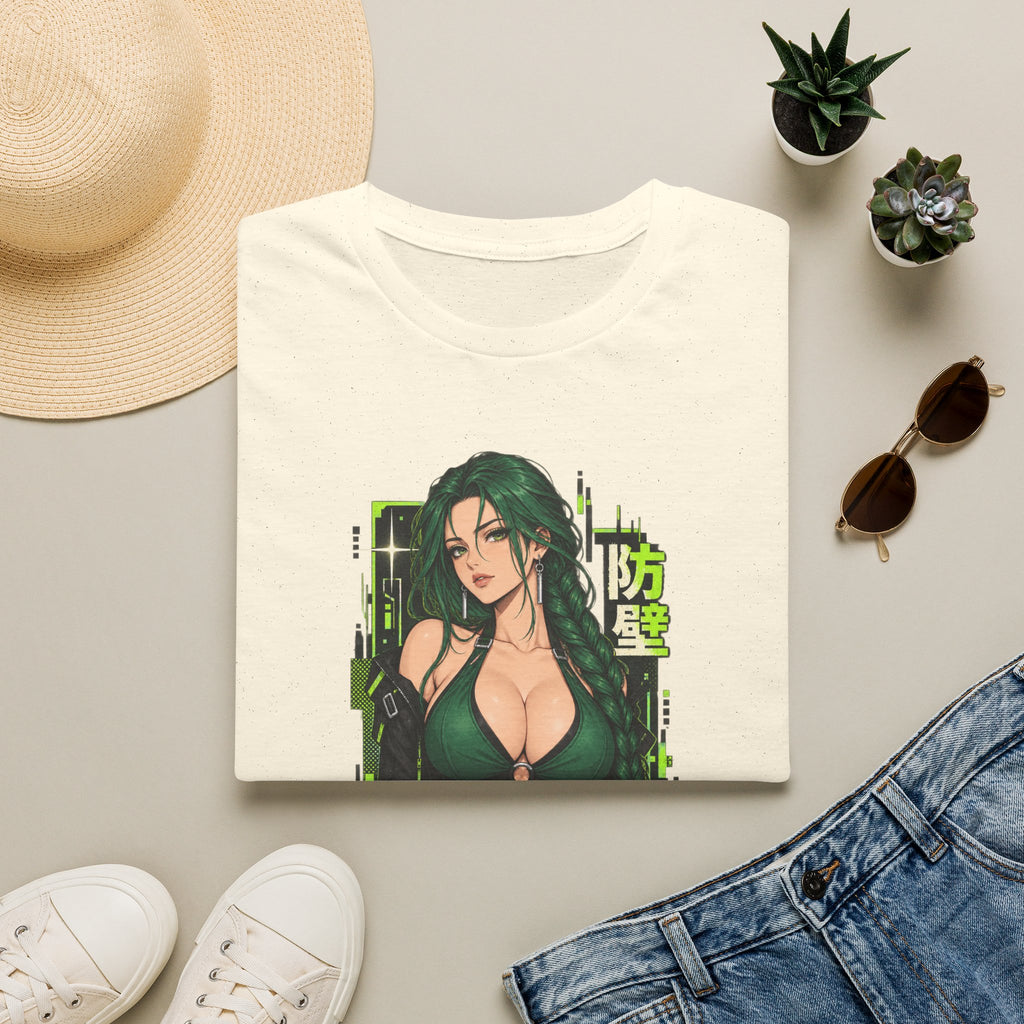 Jade | Anime Green-Haired Sexy Pin Up Girl Warrior Graphic Shirt