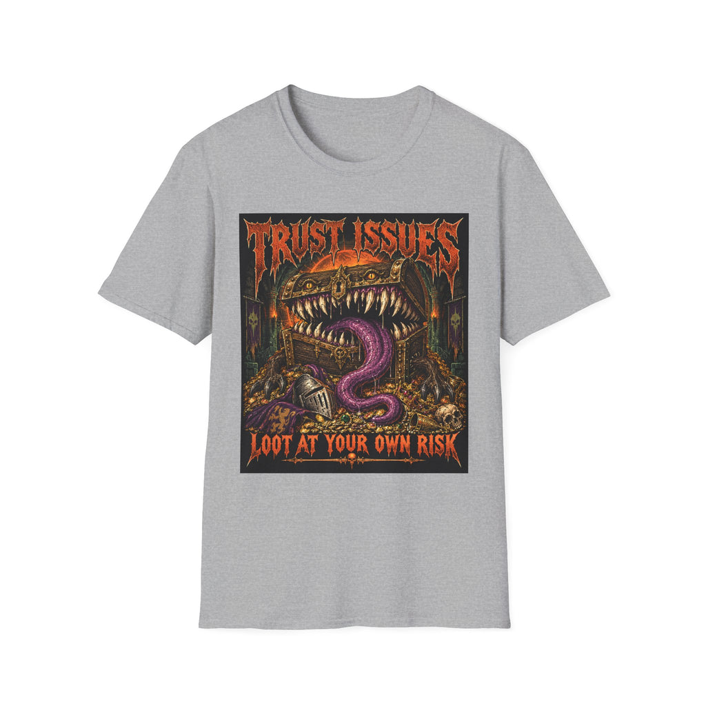 Trust Issues T-Shirt — Gothic Monster Graphic Tee ("Trust Issues" text)