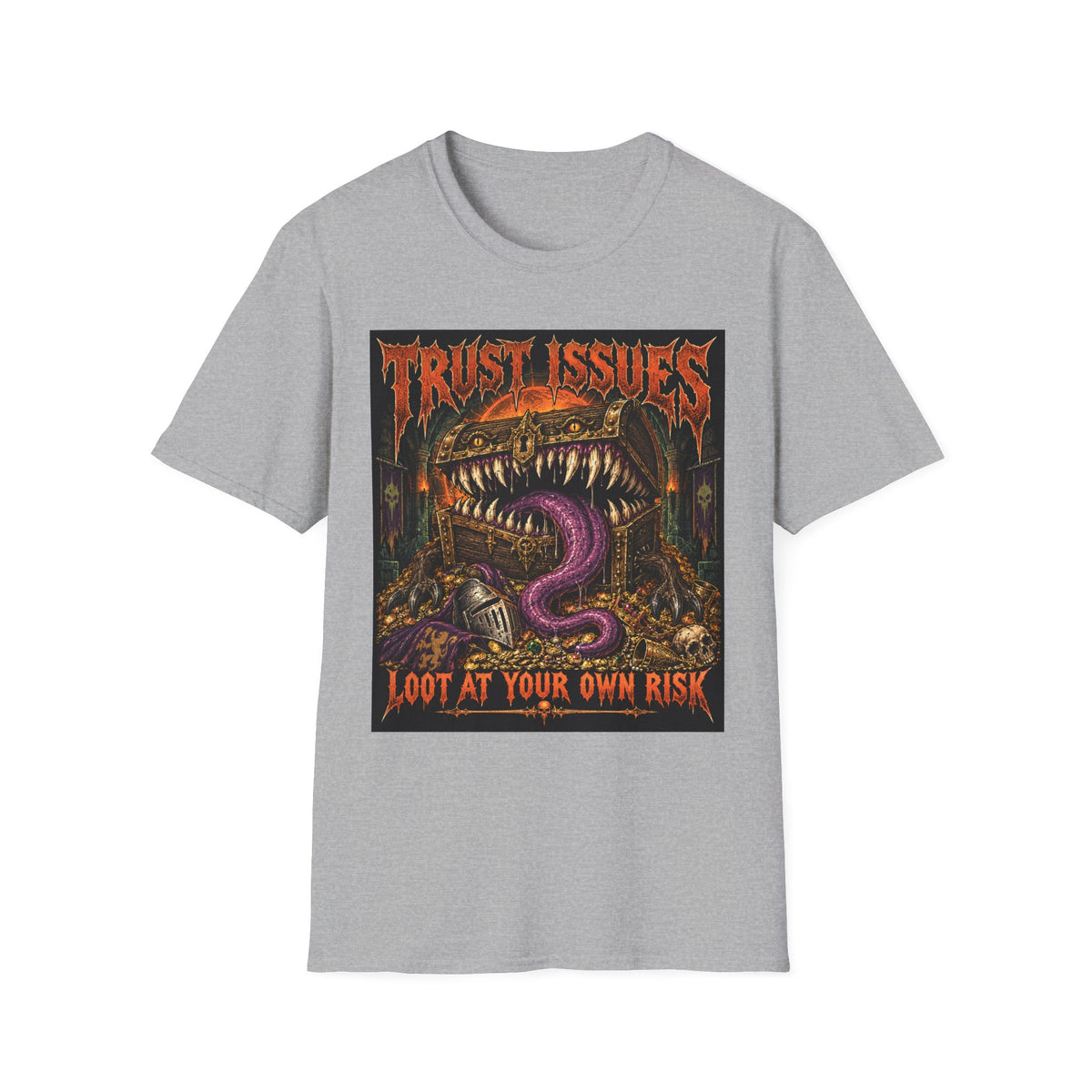 Trust Issues T-Shirt — Gothic Monster Graphic Tee ("Trust Issues" text)