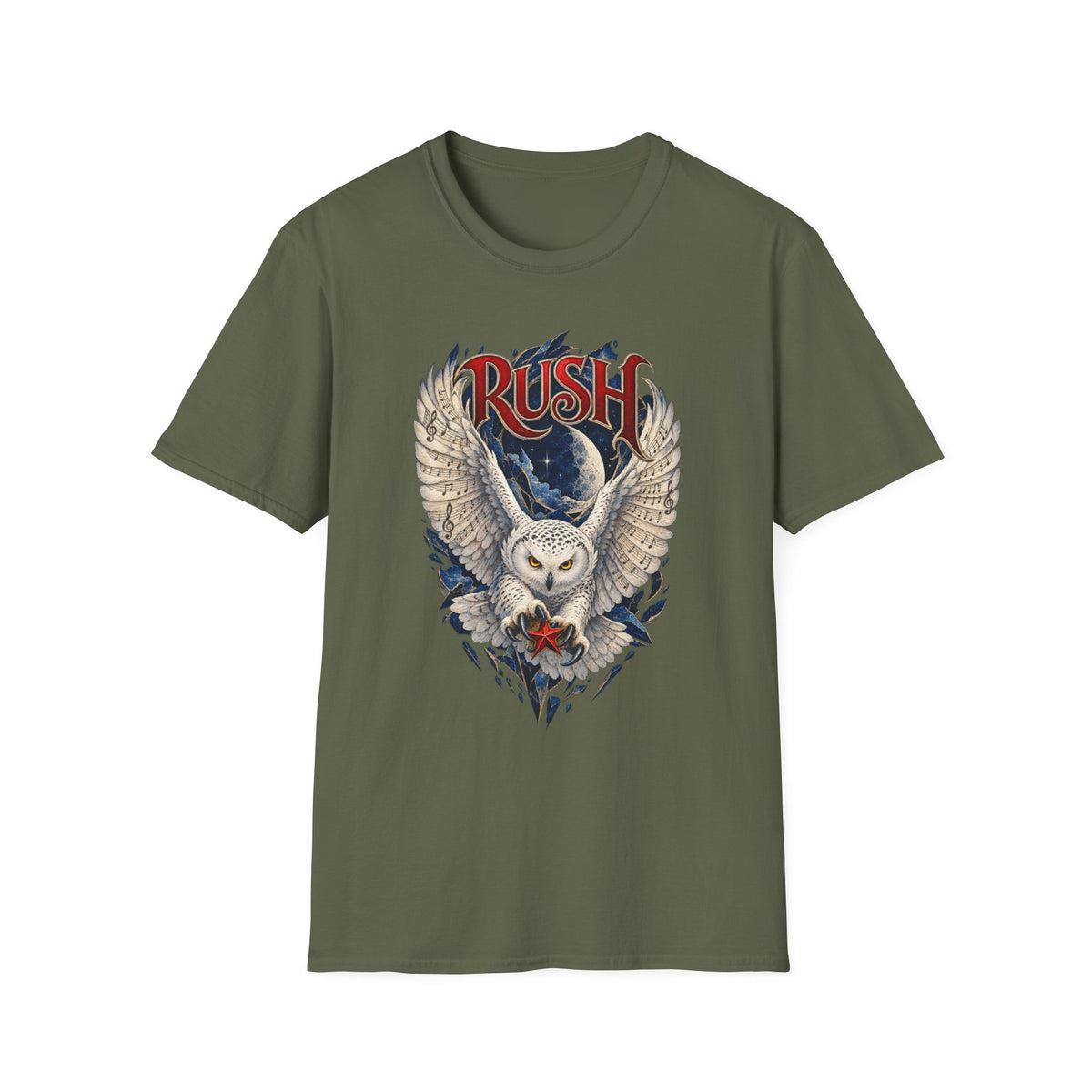 Rush | Fly by Night | Prog Rock | Owl Band Graphic T-Shirt
