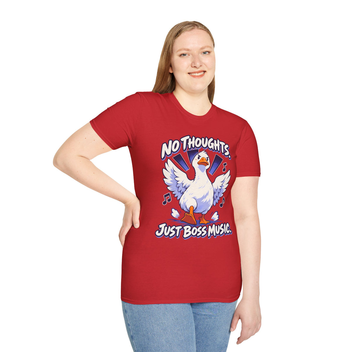 Cute Goose | No Thoughts, Just Boss Music T Shirt