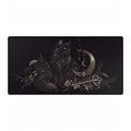 Mouse Mat | Black Cat & Crescent Moon | Witchy Gothic Art Desk Pad
