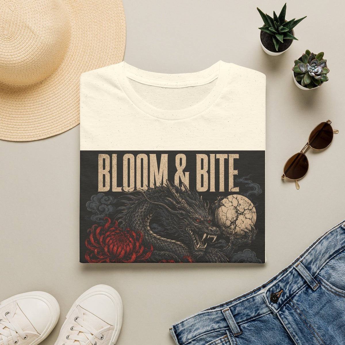 Bloom & Bite Dragon Floral Graphic Tee