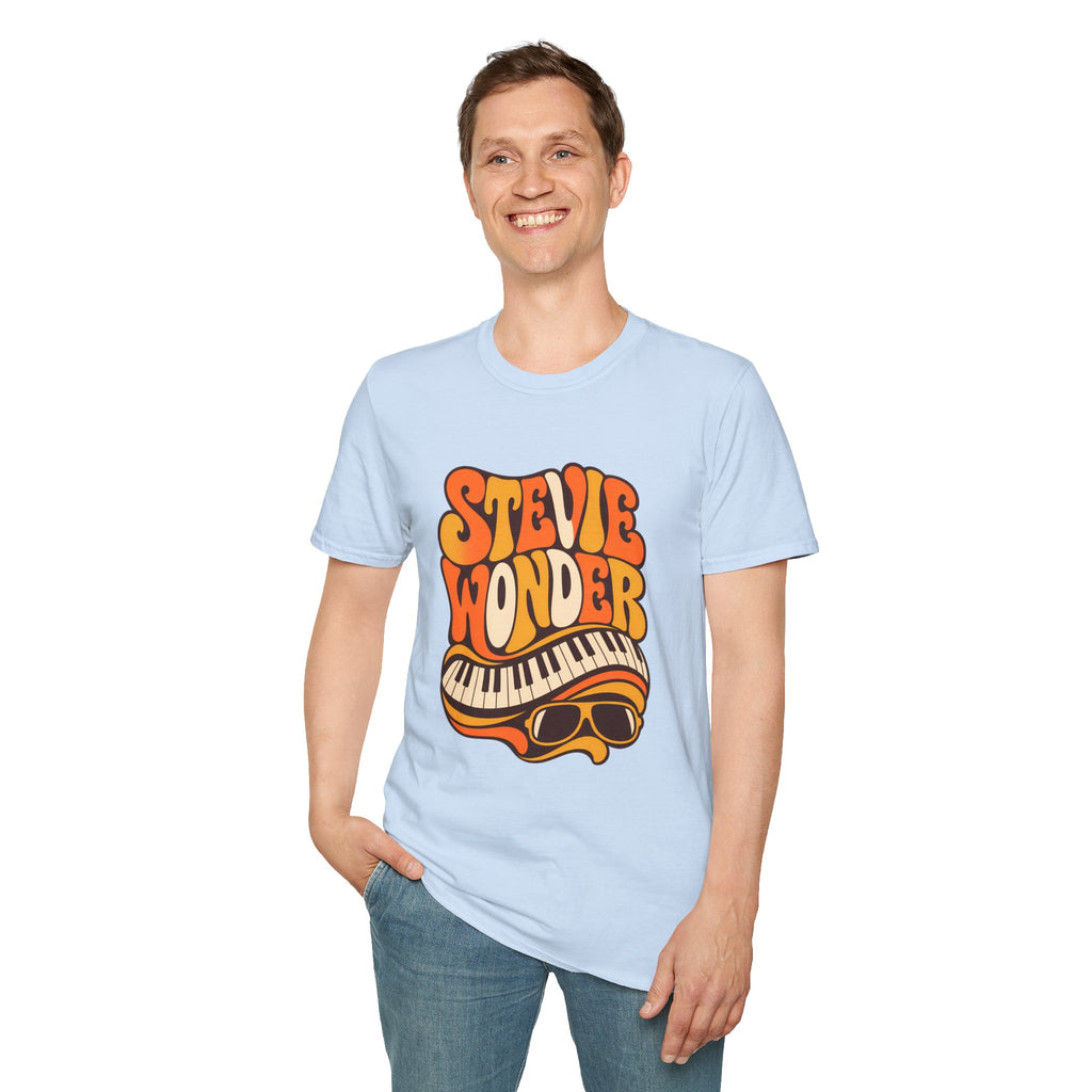 Stevie Wonder Piano Psychedelic Retro Band T-Shirt