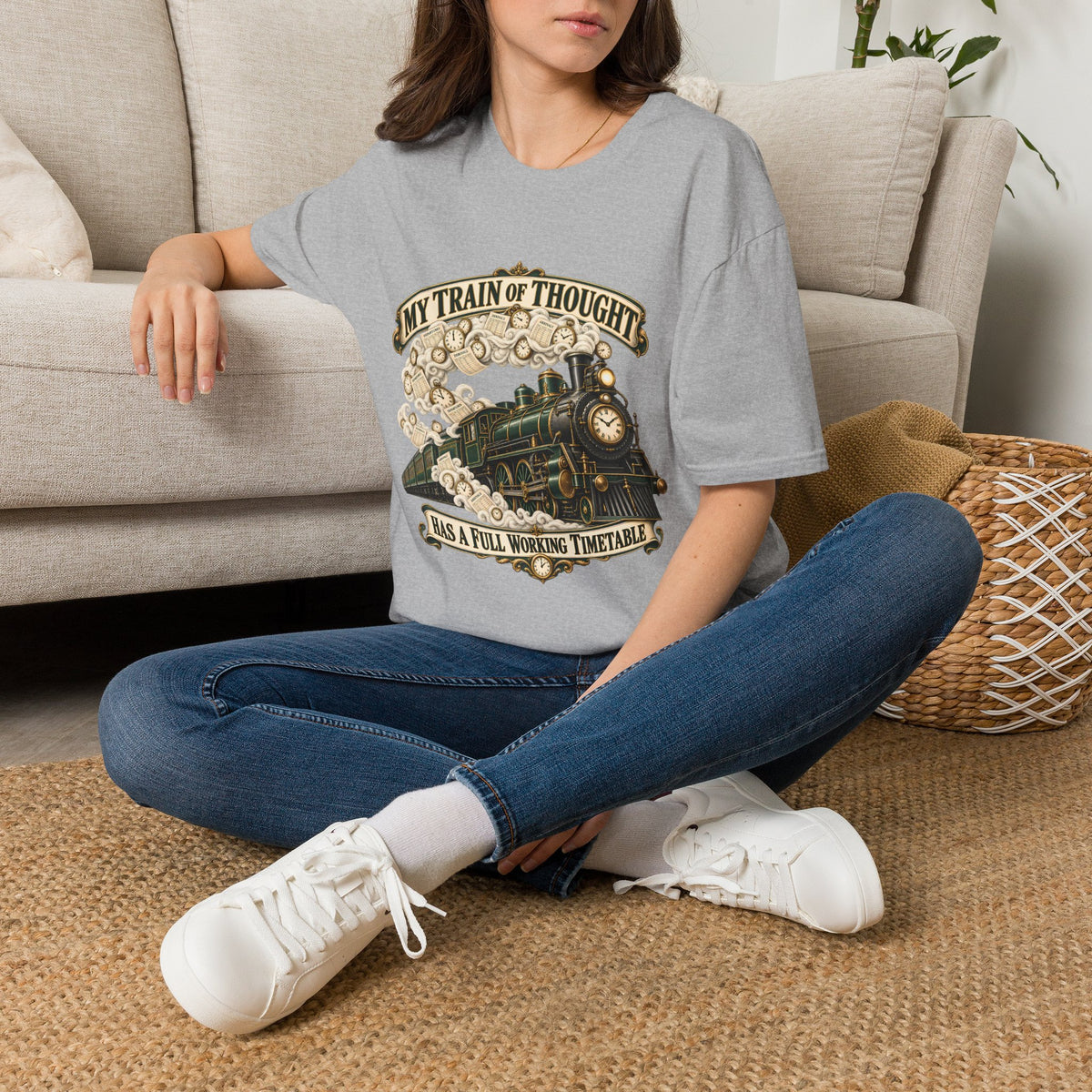 Train of Thought Vintage Steam Engine T-Shirt | My Train of Thought Has a Full Working Timetable