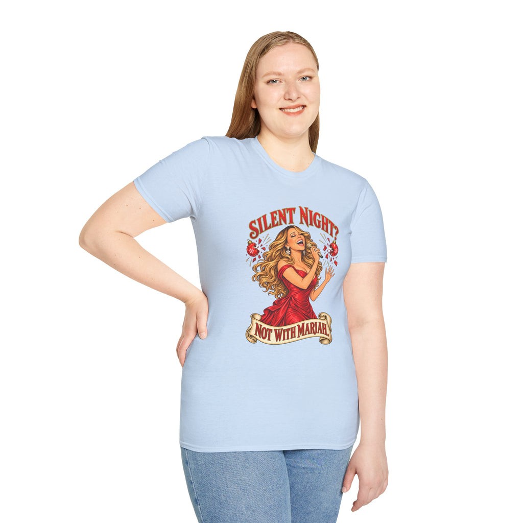 Mariah Carey Christmas T-Shirt | Silent Night? Not With Mariah Retro Holiday Tee