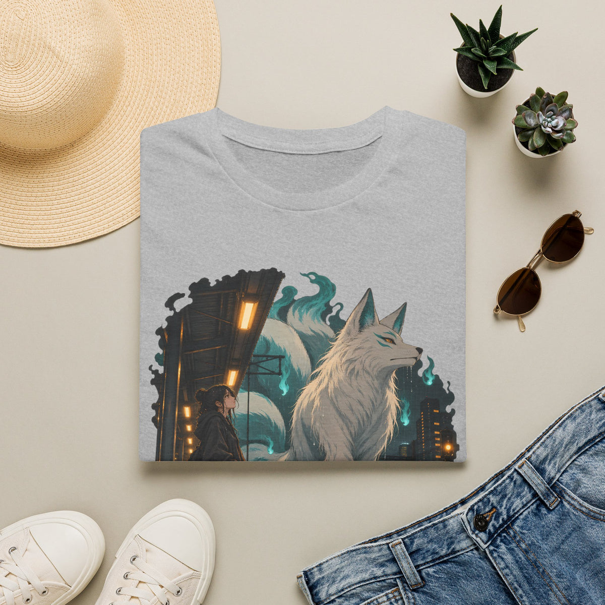 Wolf in the Rain | Last Train Home T-Shirt | Urban Nightscape Graphic Tee