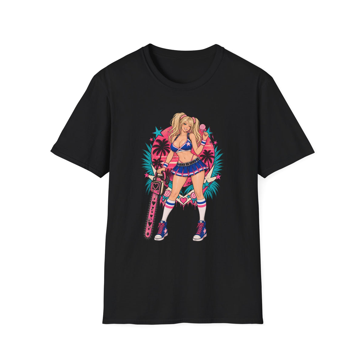 Juliet Starling | Sexy Pinup Beach Babe | Lollipop Chainsaw | Zombie Game T-Shirt
