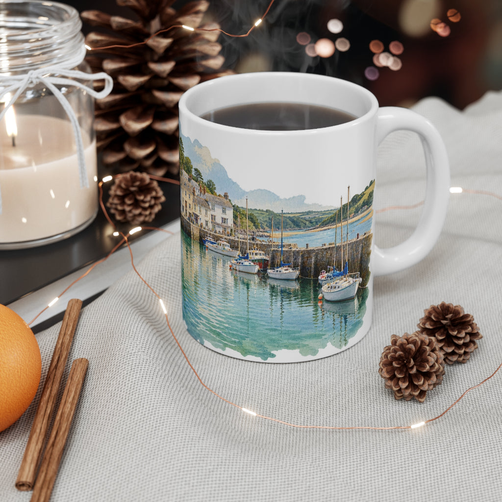 Padstow Harbour Mug | Cornwall Watercolour | Coastal Holiday Gift