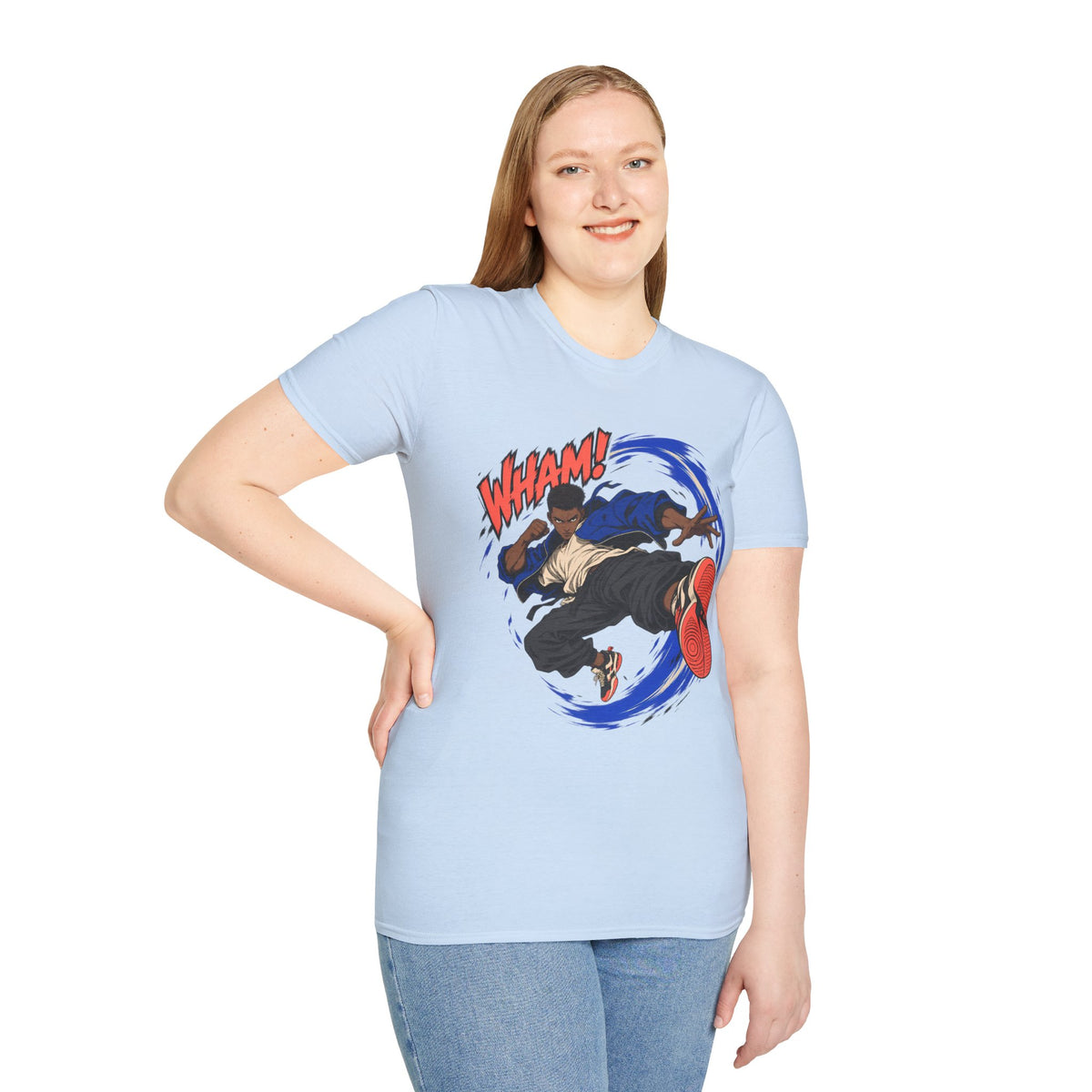 WHAM! | Anime Cartoon Ninja Kick Graphic T Shirt
