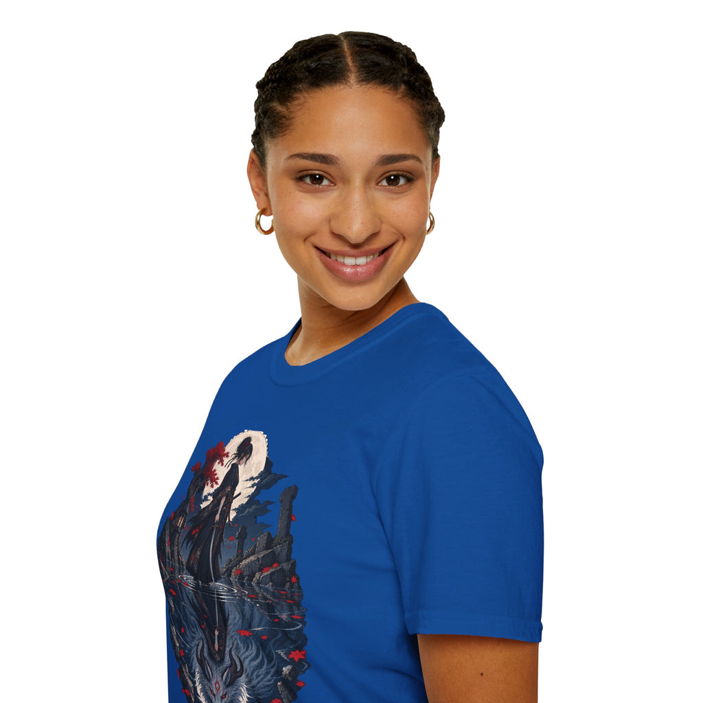 Reflection of a Monster | Moonlit Wolf Spirit T-Shirt | Samurai Silhouette Graphic Tee