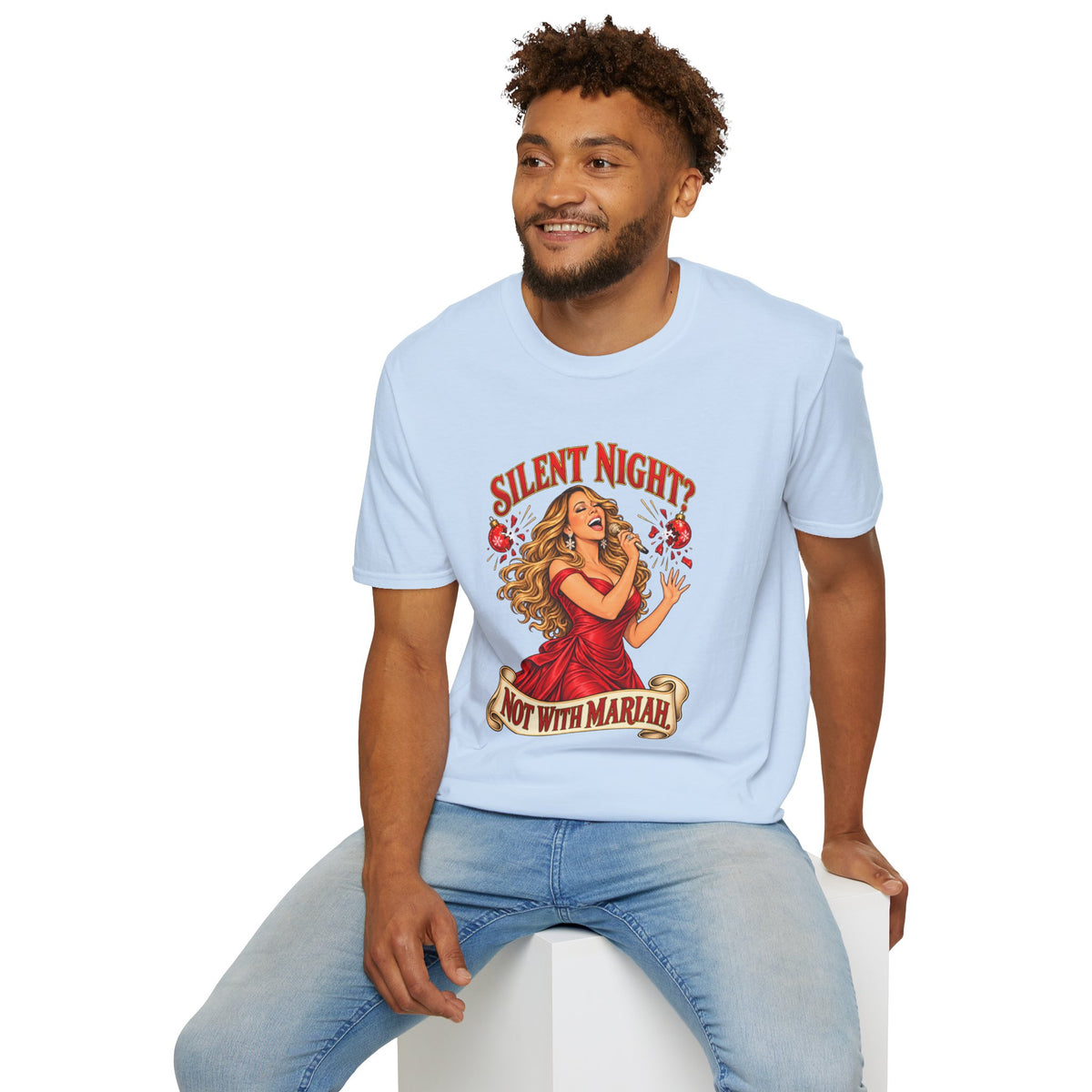 Mariah Carey Christmas T-Shirt | Silent Night? Not With Mariah Retro Holiday Tee