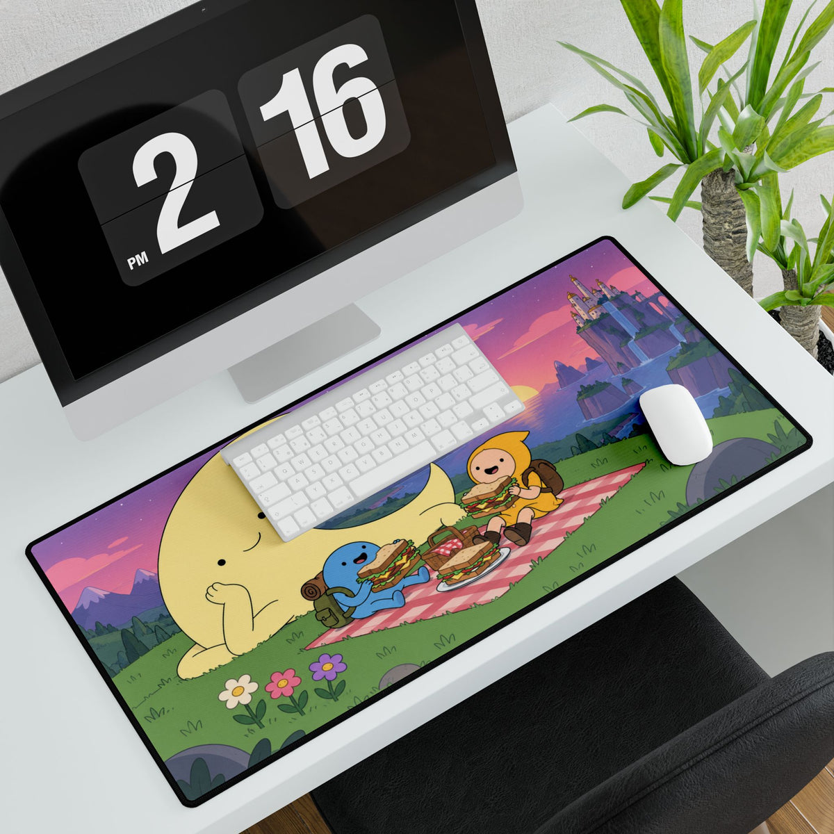 Mouse Mat | Fantasy Picnic | Cute Moon & Friends Gaming Desk Mat