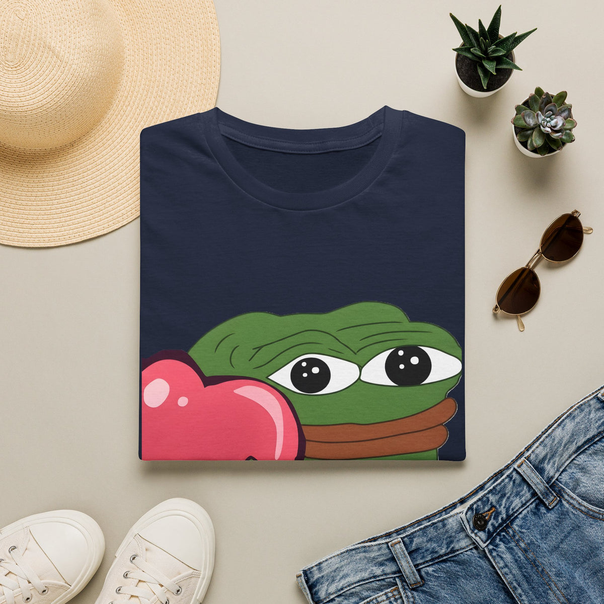 Pepe Hugging Heart T-Shirt