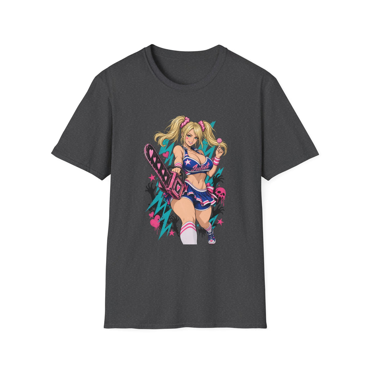Juliet Starling | Lollipop Chainsaw | Anime Pin Up Girl with Chainsaw T-Shirt