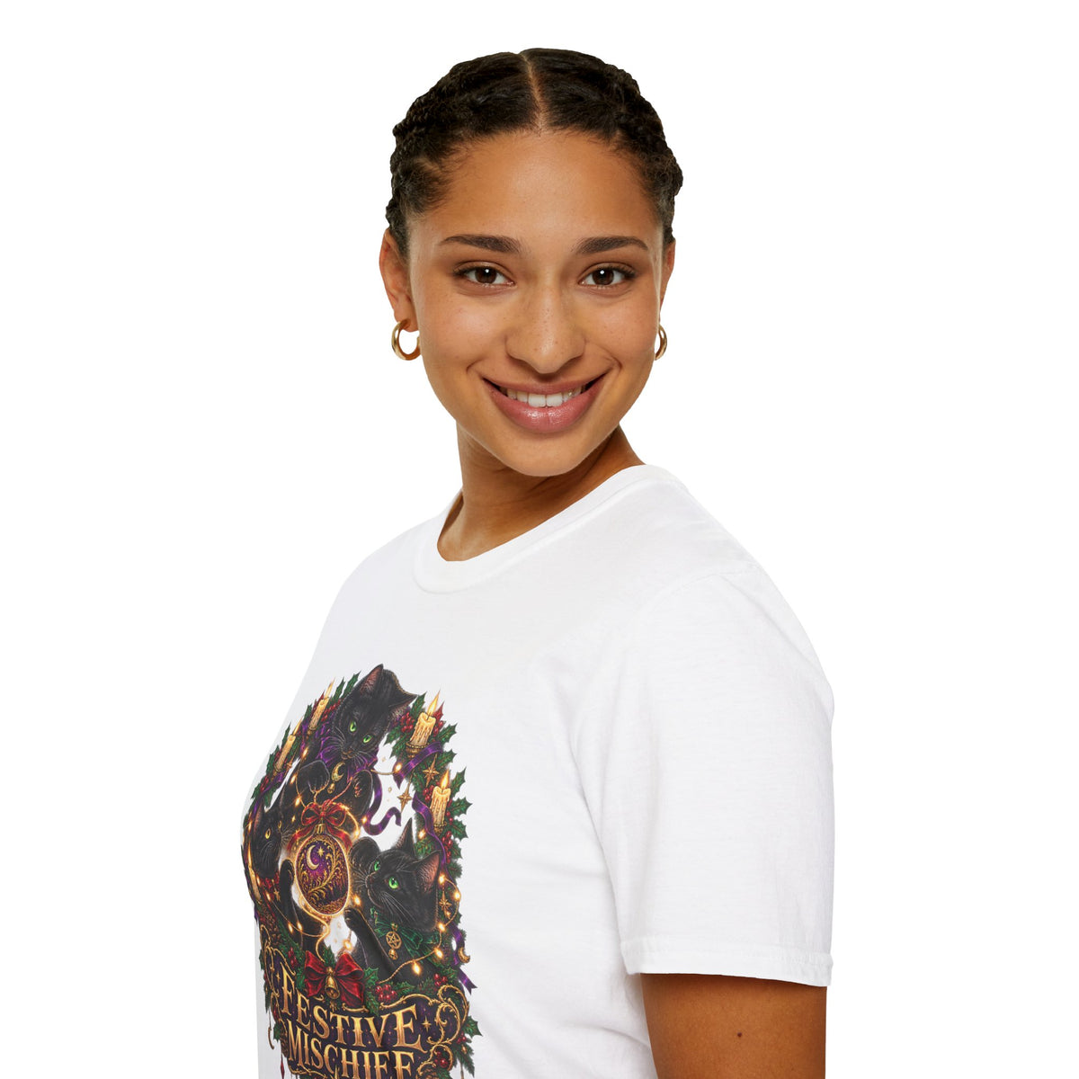 Festive Mischief | Cat Lover Christmas Holiday T-Shirt