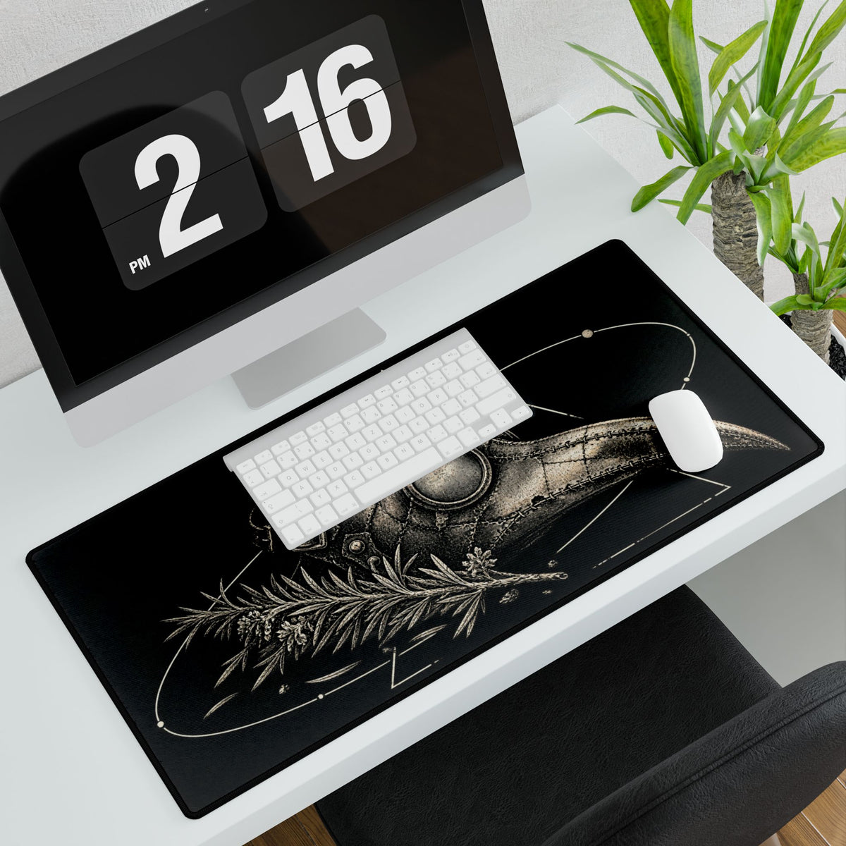 Plague Doctor | Gothic Botanical Gaming/Work Desk Pad