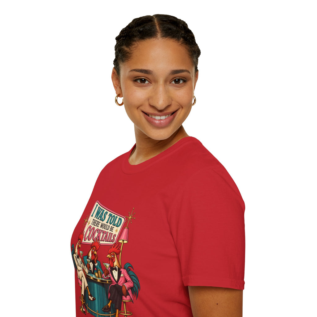 I Was Told There Would Be Cocktails T-Shirt | Retro Flamingo Bar Cocktail Tee