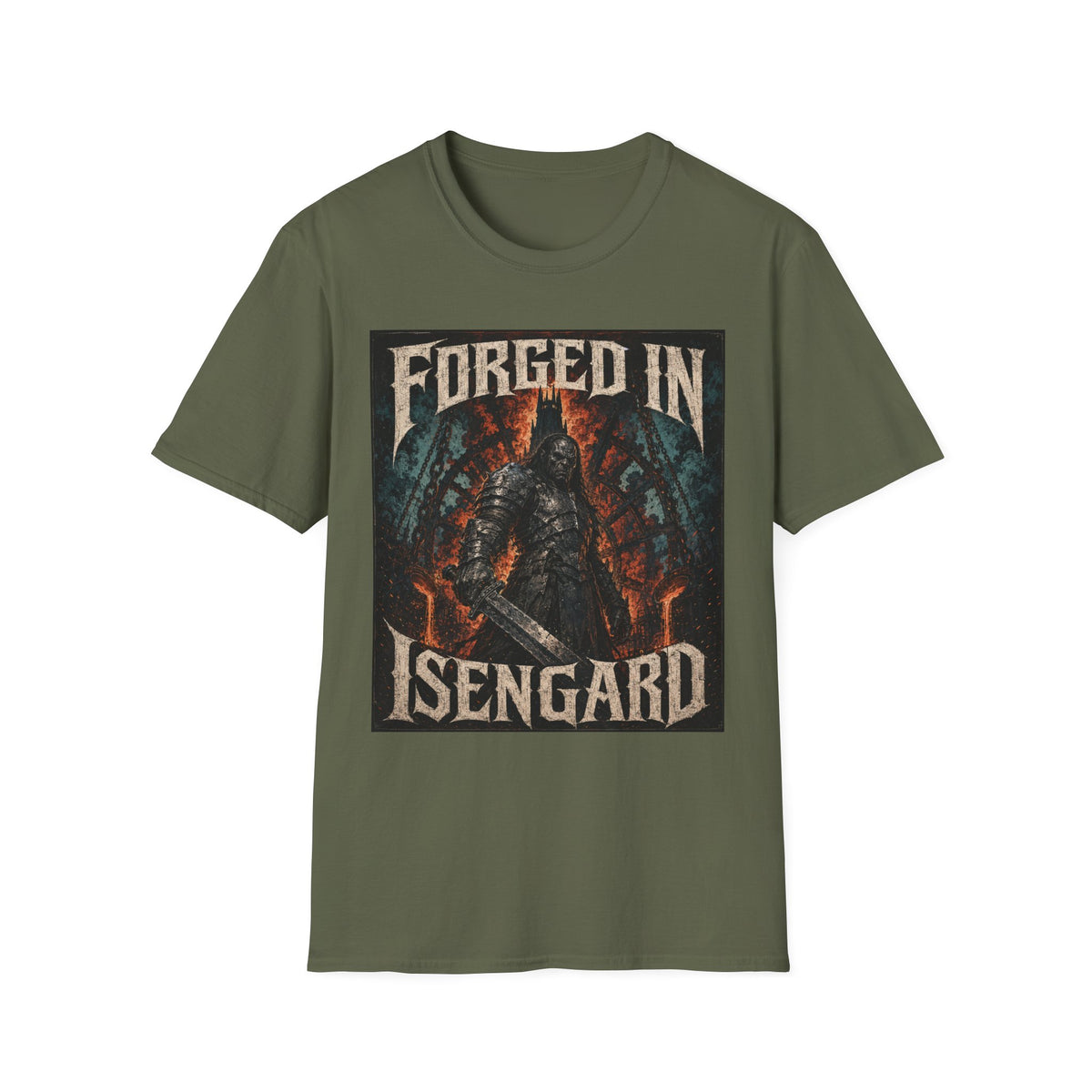 Forged in Isengard T-Shirt — Dark Fantasy Middle-earth Inspired Tee