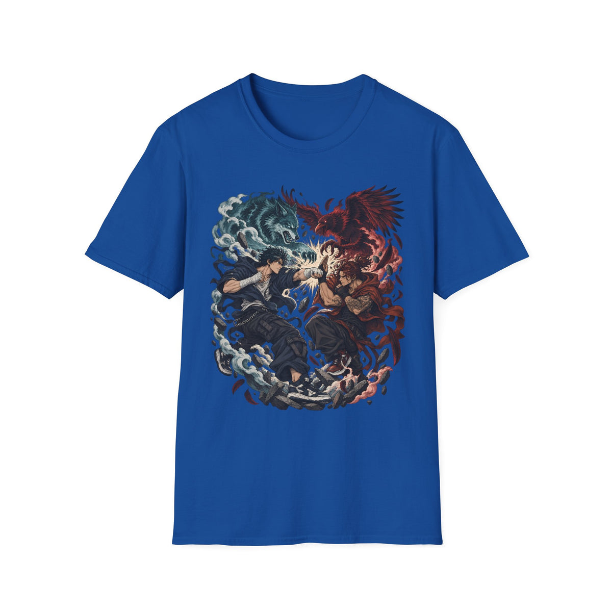 Yin Yang | Wolf Demon vs Phoenix | Japanese Anime Ninja T Shirt