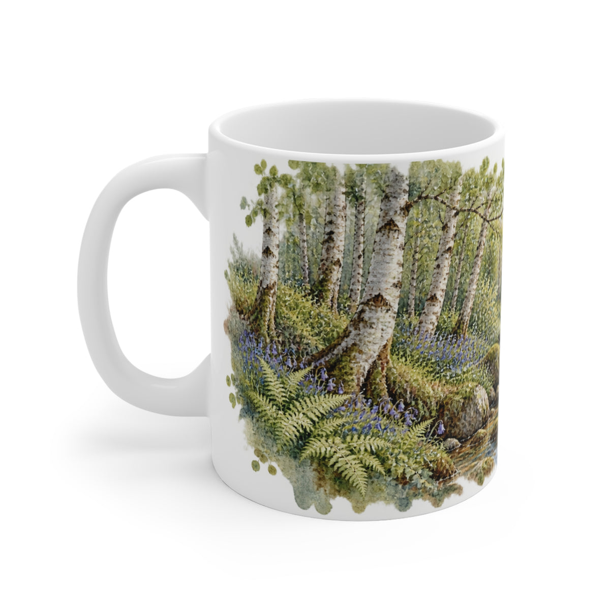 Woodland Stream Watercolour Mug | Forest Landscape