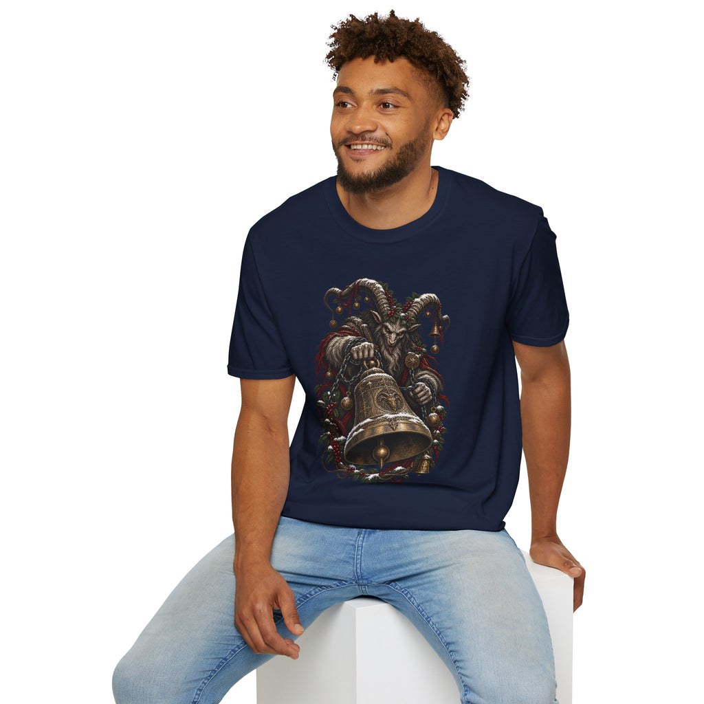 Krampus with Bell | Dark Christmas Demon T-Shirt