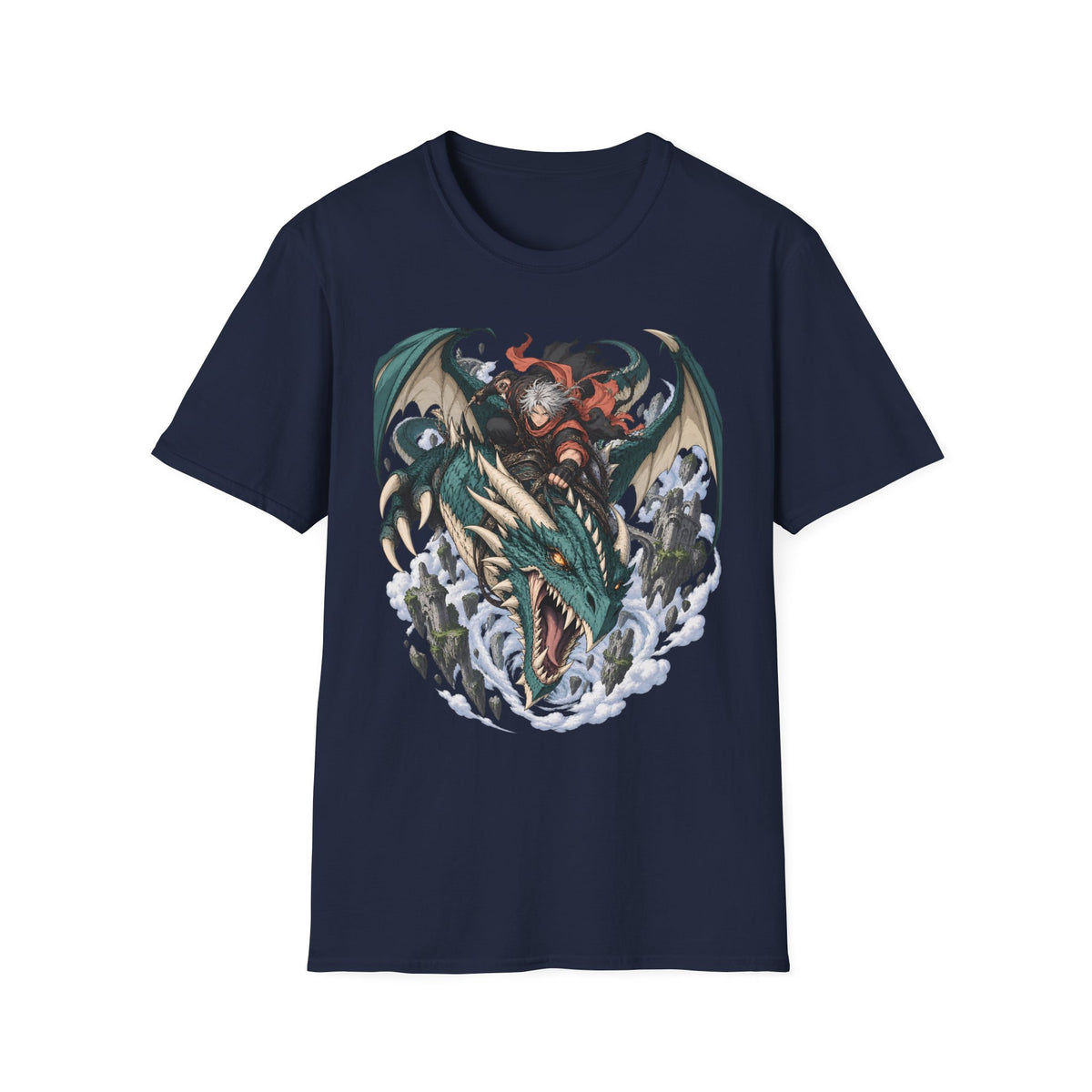 Dragon Rider | Japanese Anime Style Fantasy Sea Serpent T-Shirt