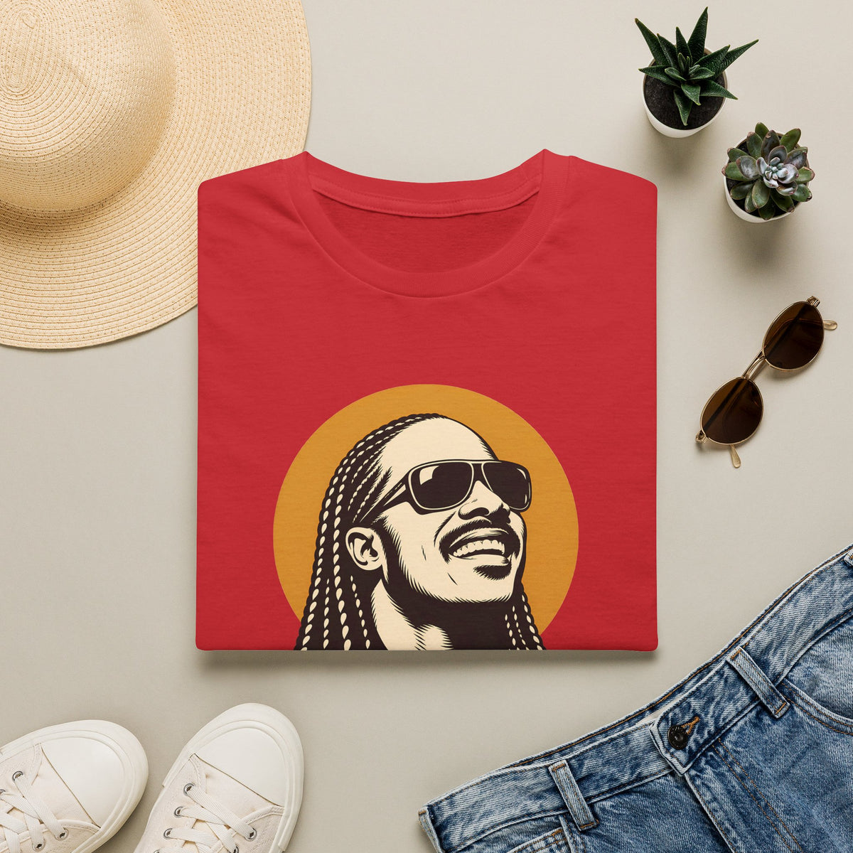 Stevie Wonder Graphic T-Shirt - Retro Soul Music Tee