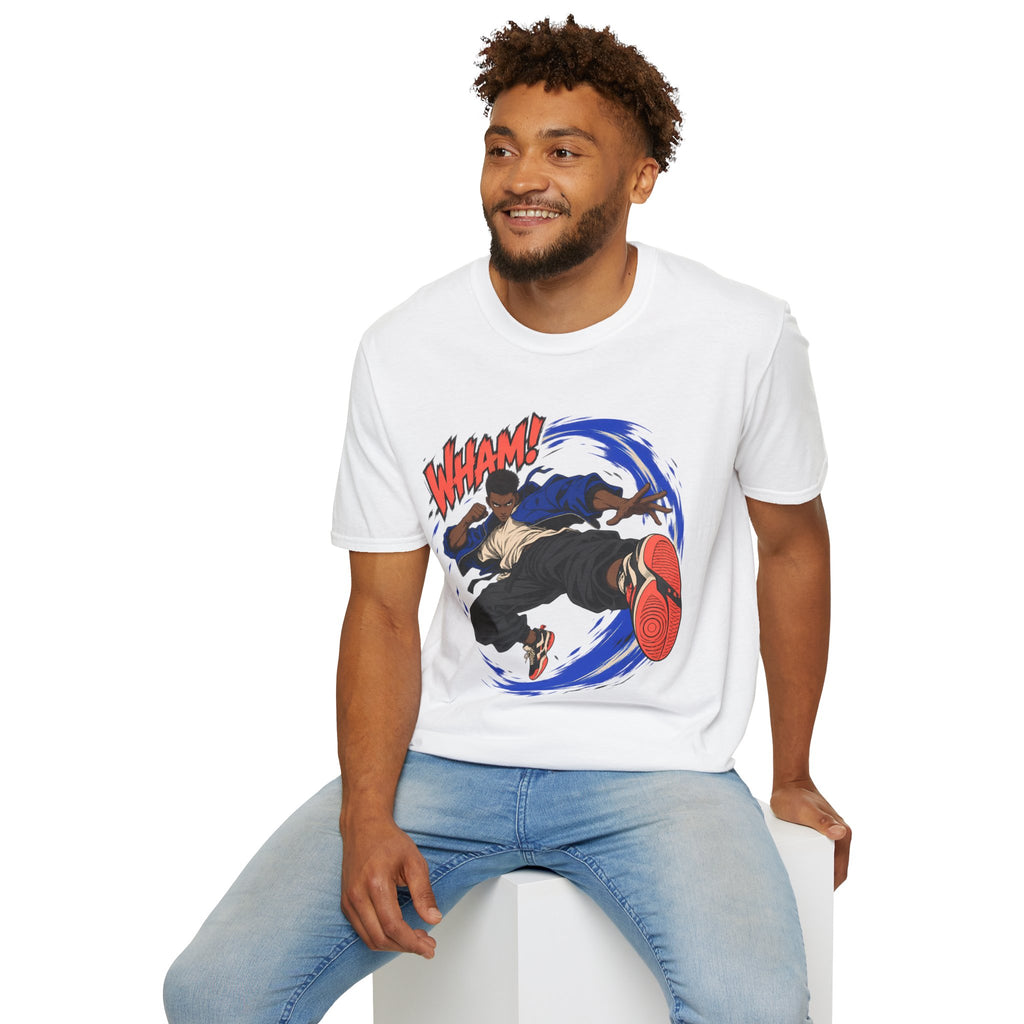 WHAM! | Anime Cartoon Ninja Kick Graphic T Shirt
