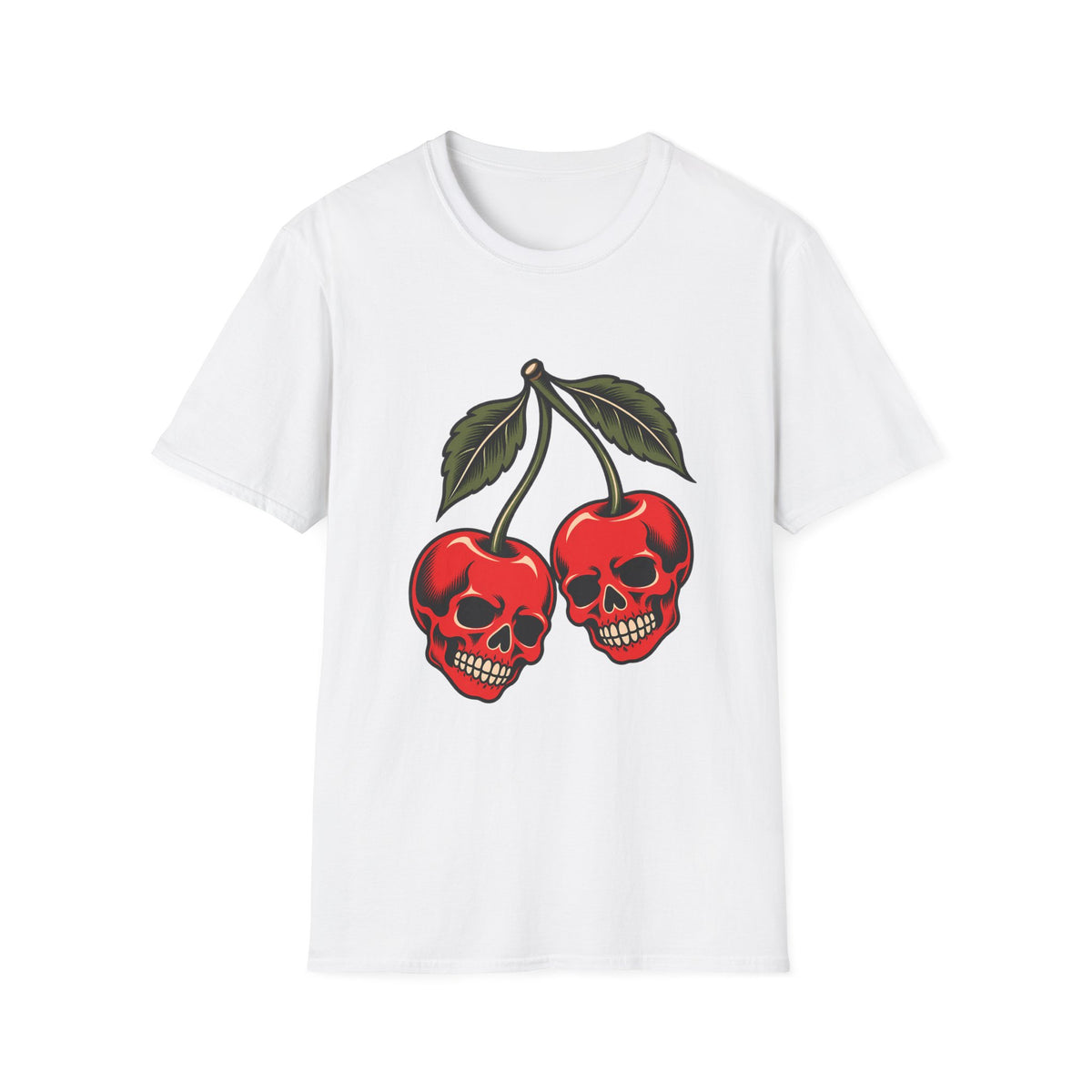 Skull Cherries | Tattoo Style | Gothic Cherry Graphic Tee