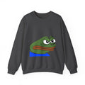 Pepe Meme Crewneck Sweatshirt — Grumpy Frog Graphic Pullover