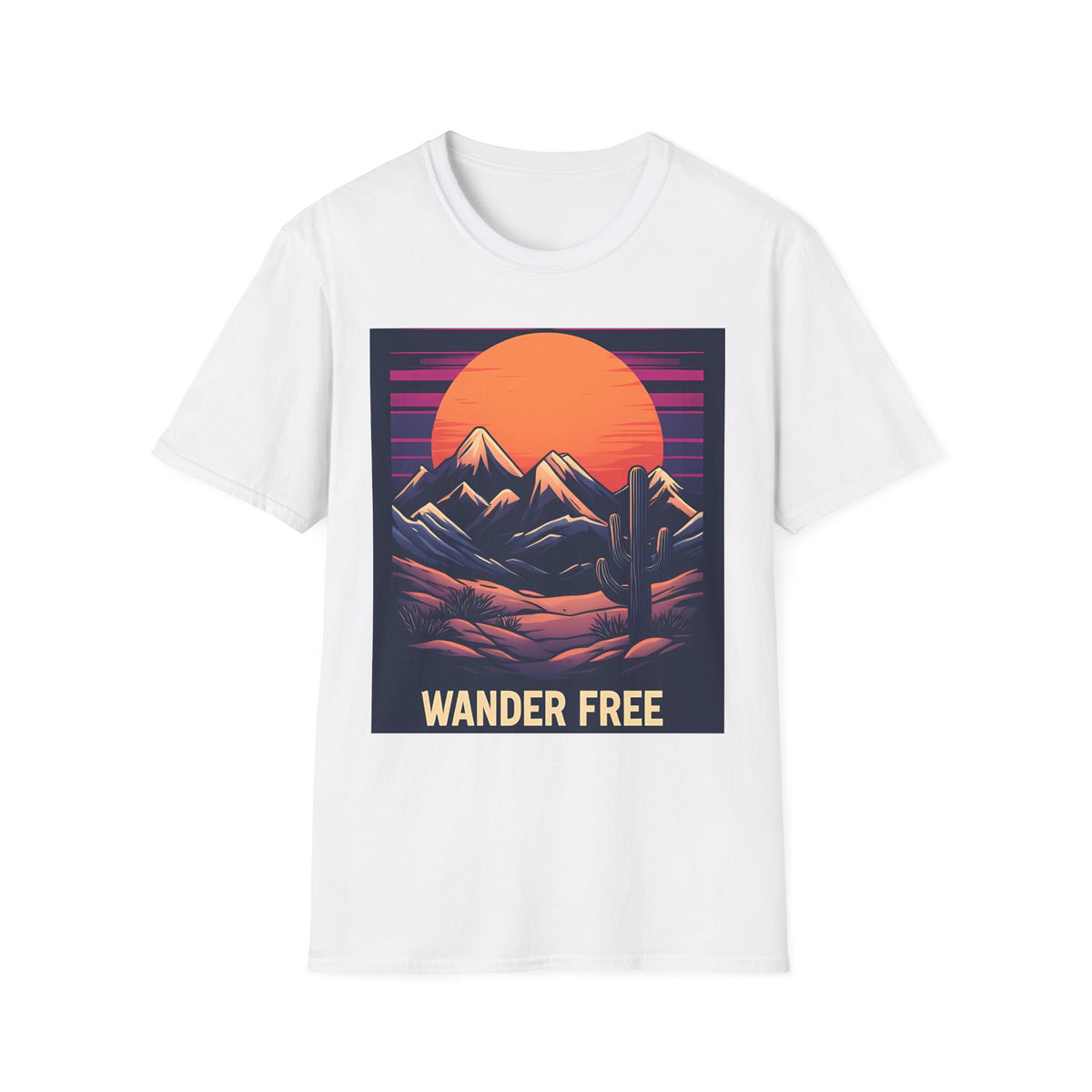 Sunset Mountains T-Shirt — Retro Desert Sunset Graphic Tee