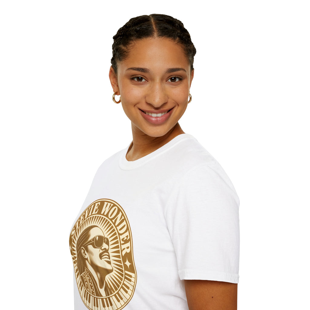 Stevie Wonder Graphic T-Shirt - Vintage Gold Portrait Tee