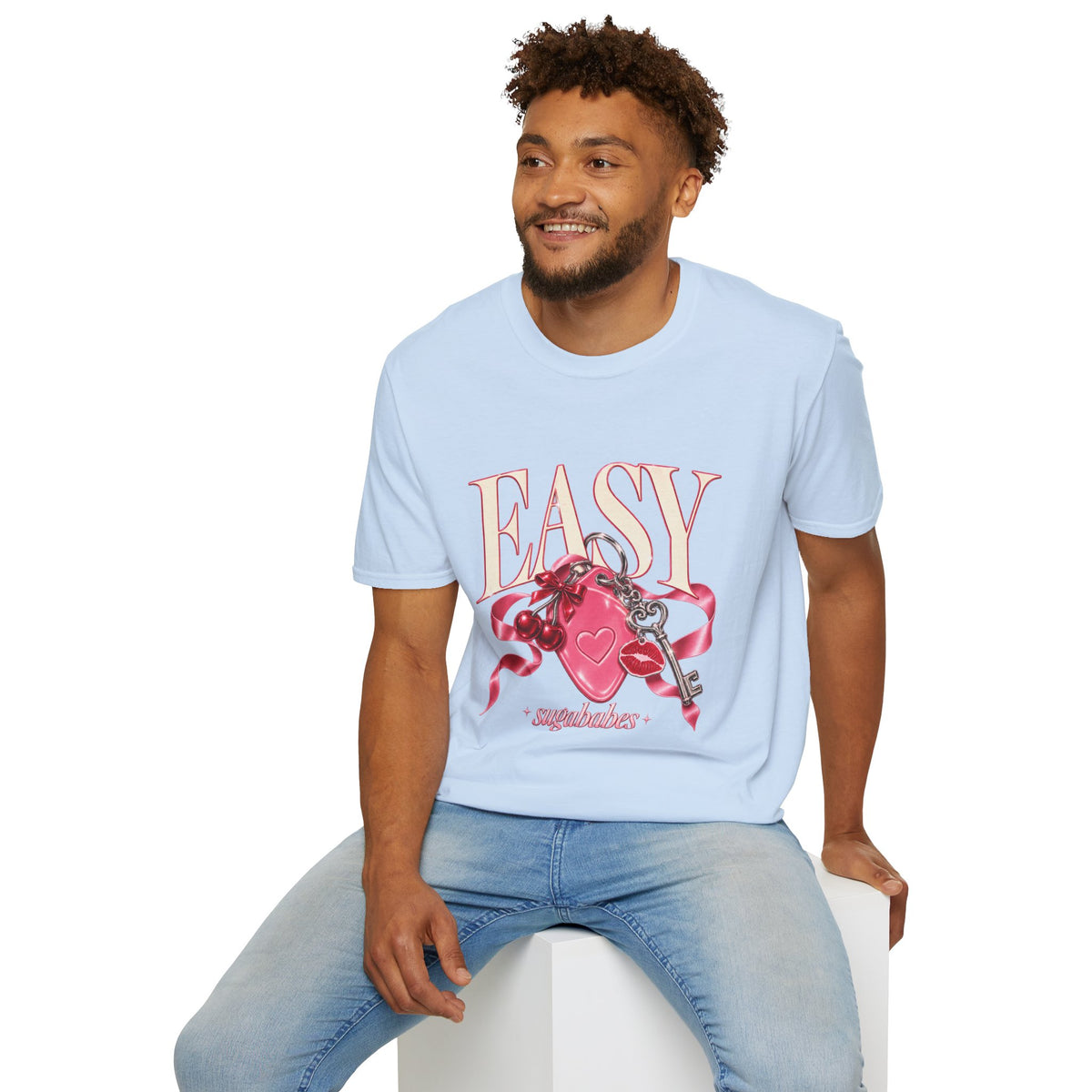 Sugababes | Easy Lockheart Pink Key & Heart Graphic T Shirt