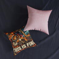 This Is Fine Funny Space Dog Meme Cushion | Decorative Sofa Pillow
