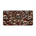 Skull Woodcut | Red Black and Cream Graphic Art