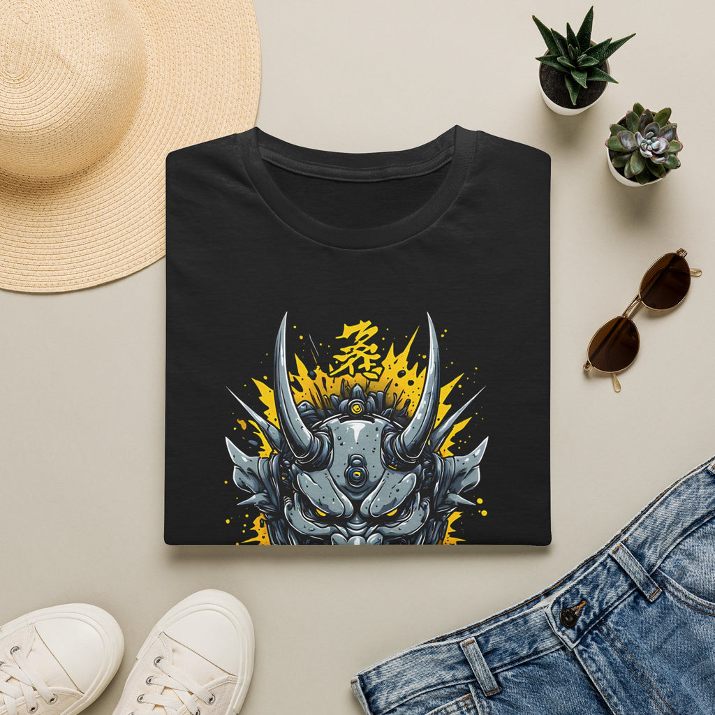 Demonic Oni Helmet T‑Shirt — Japanese Samurai Mask Graphic Tee