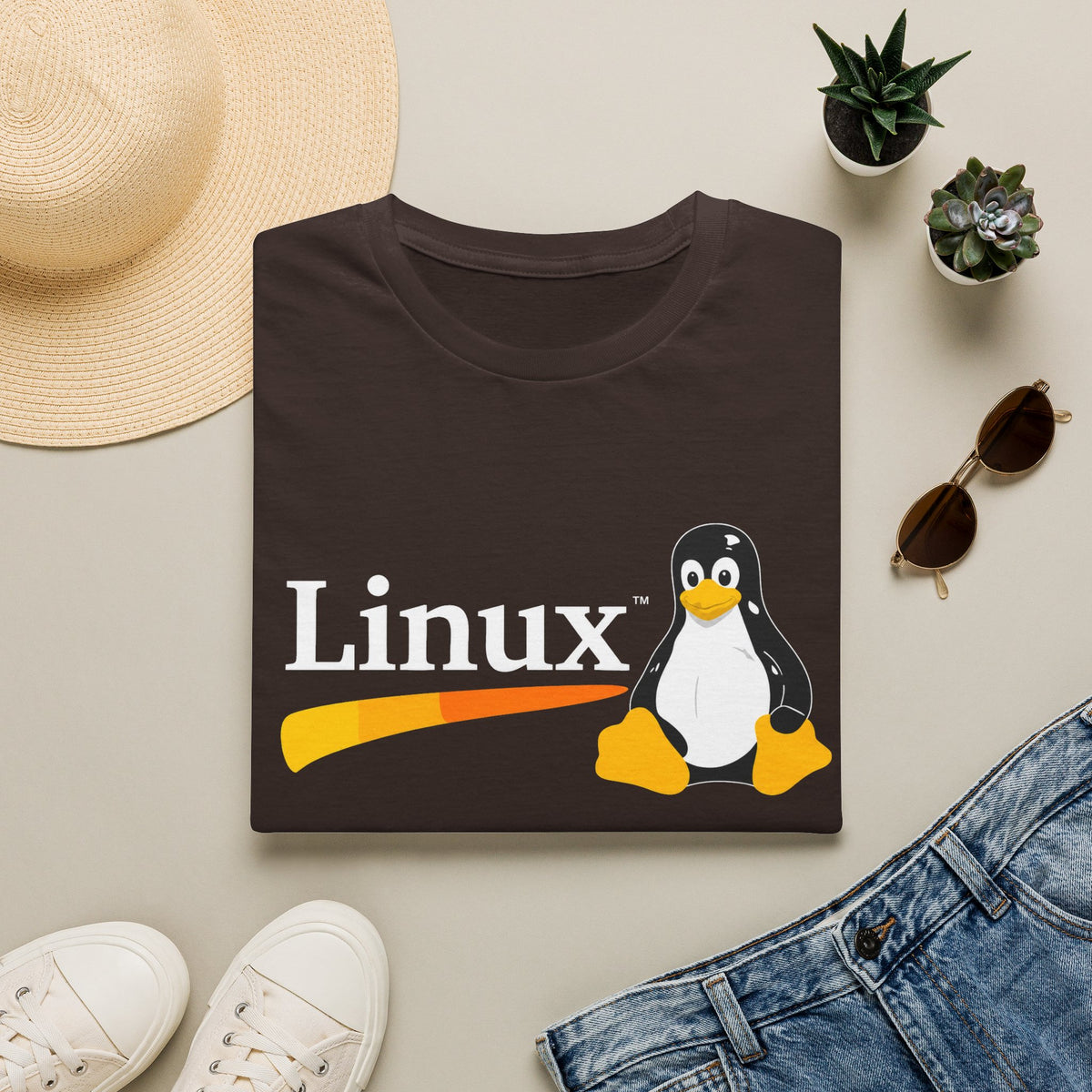 Linux Penguin Logo T‑Shirt — Retro Tech Tee for Developers & Open Source Fans