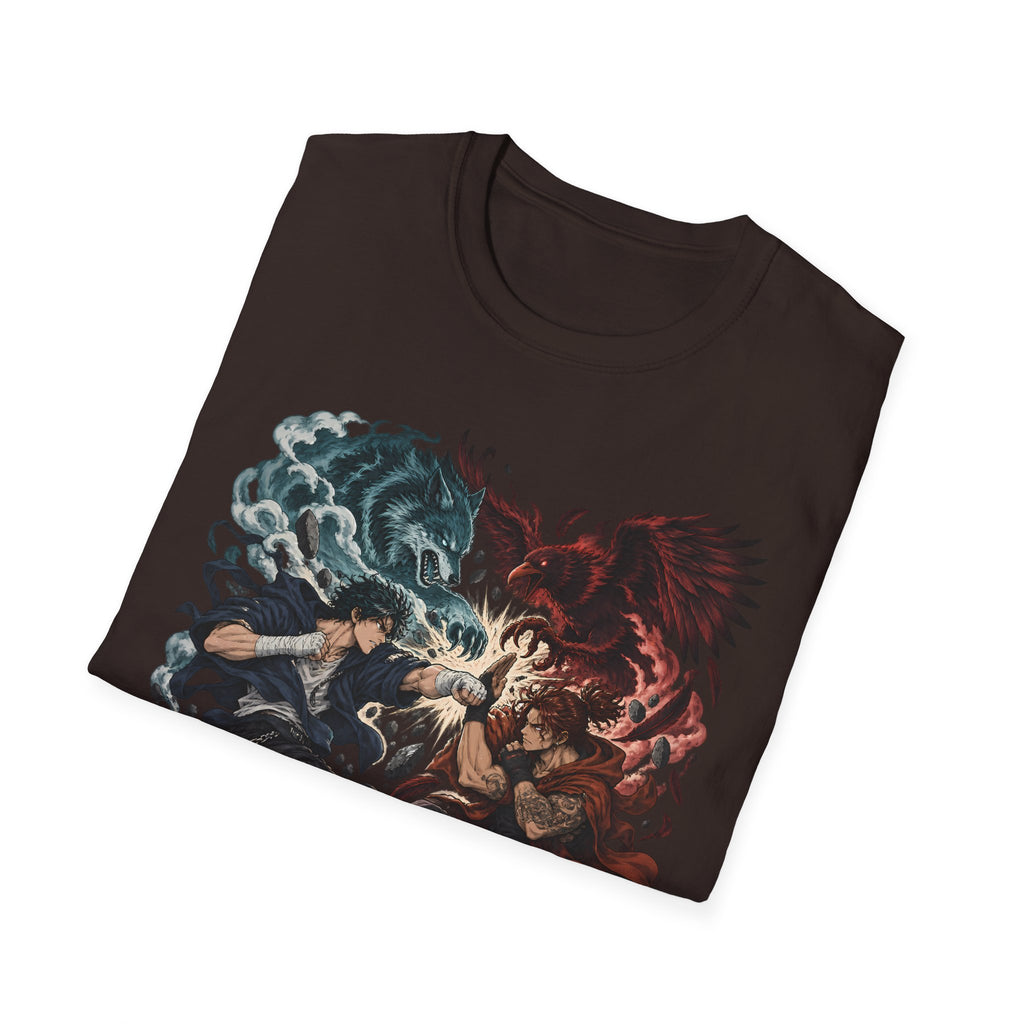 Yin Yang | Wolf Demon vs Phoenix | Japanese Anime Ninja T Shirt