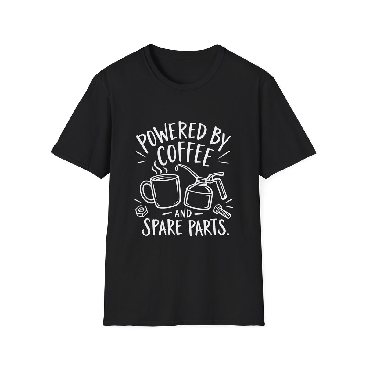 Mechanic Gift | Powered by Coffee and Spare Parts | Graphic  Tee