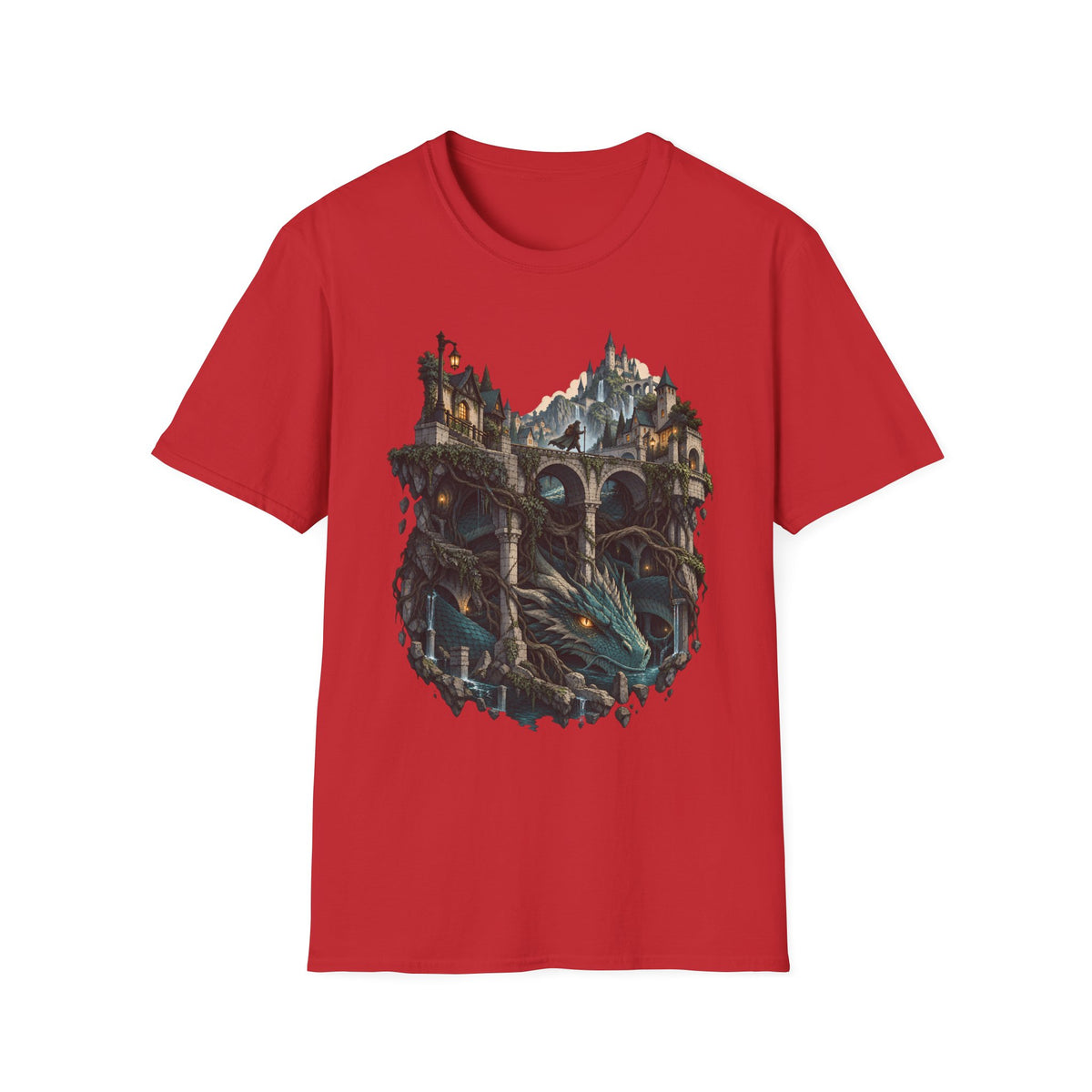 Quests and Adventures | Japanese Style | Anime Fantasy Dragon Castle T Shirt