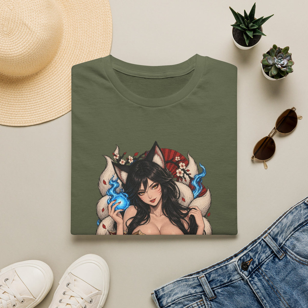 Ahri | League of Legends | Anime Pin Up Kitsune Girl T-Shirt