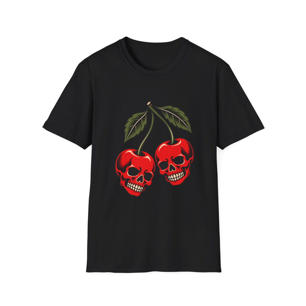 Skull Cherries | Tattoo Style | Gothic Cherry Graphic Tee